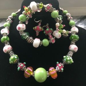 Confetti of colors-greens, pinks, white set.